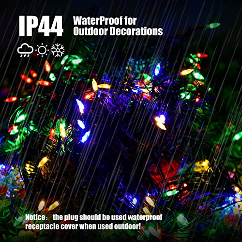 120Led Christmas Net Lights Outdoor 5ft x 6ft Connectable, 8 Modes Net Mesh Lights Waterproof Black Wire, 29V Plug in Mesh Net Lights for Garden, Yard, Bushes, Trunk, Xmas Tree Decor (Multicolor)