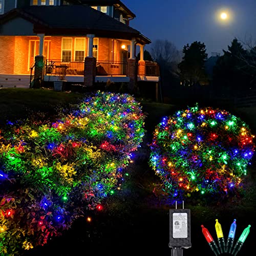 120Led Christmas Net Lights Outdoor 5ft x 6ft Connectable, 8 Modes Net Mesh Lights Waterproof Black Wire, 29V Plug in Mesh Net Lights for Garden, Yard, Bushes, Trunk, Xmas Tree Decor (Multicolor)