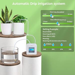 Upgraded DIY Automatic Drip Irrigation Kit, 15 Potted Houseplants Support, Indoor Watering System for Plants, with Digital Programmable Water Timer
