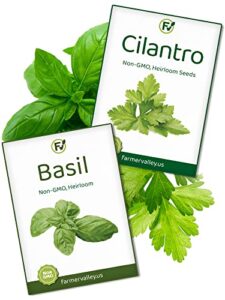 medicinal and tea herb seeds variety pack for planting indoors, outdoors and hydroponically – usa grown, heirloom, non gmo herbal garden seeds, including basil and cilantro