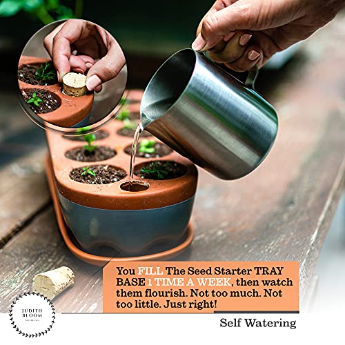 Seed Starter Tray - Self Watering Seedling Trays Seed Starter kit & seed starter pots. Grow Your flowers, veggies & Herbs Indoor. Eco Friendly seed starter pots & herb growing kit indoor seedling tray