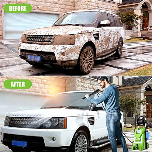Pressure Washer mrliance Electric Power Washer 2.9GPM High Pressure Washer MR3000 Professional Car Washer with Hose Reel, 5 Nozzles, Soap Bottle for Cleaning Houses Driveways Fences Garden (Green)