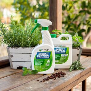 Earth's Ally Insect Control Concentrate for Plants | Safe Outdoor & Indoor Plant Insecticide, Spider Mite, Aphid & Mealybug Killer - for Organic Garden & Household Plants, 32oz Concentrate