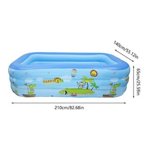 A2B Inflatable Pool Large Outdoor Swimming Pool Printing Paddling Pool for Kids 3-Layers Inflatable Swimming Pool for Backyard Garden Summer Water Party (82.6 x 55 x 25.5 inch) A2B(Printed 1.8m)