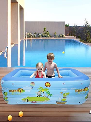 A2B Inflatable Pool Large Outdoor Swimming Pool Printing Paddling Pool for Kids 3-Layers Inflatable Swimming Pool for Backyard Garden Summer Water Party (82.6 x 55 x 25.5 inch) A2B(Printed 1.8m)