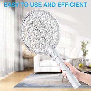 PALONE Electric Fly Swatter 3000V Bug Zapper Racket 2 in 1 Fly Swatter with 1200mAh Battery Rechargeable Mosquito Killer Lamp with 3 Layers Safety Mesh for Indoor and Outdoor