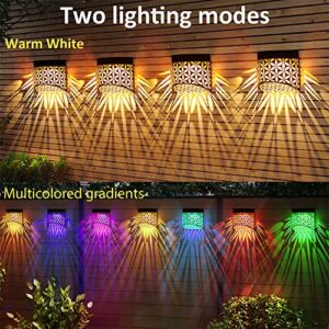 TIJNN Solar Deck Light -6 Pack, auto on/Off, Two Modes RGB Color/Warm White, IP65 Waterproof LED Landscape Lighting, Suitable for Yard, Backyard, Garden.