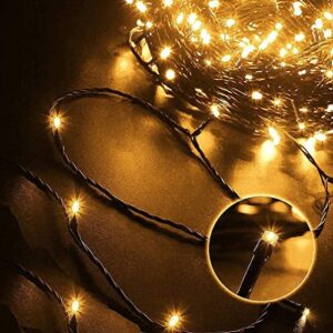 4 Pack- Battery Operated Outdoor Christmas Tree String Lights with 50 Warm White LEDs on 16.5ft/5m of Dark Green Cable,Ambiance Lighting for Bedroom Patio Garden Gate Yard Parties Wedding Decoration