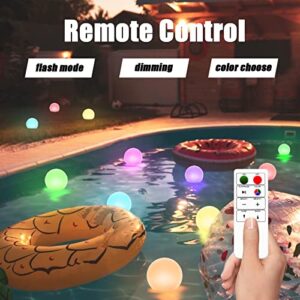 FUYO 3PCS Solar Floating Pool Light, RGB Color Changing LED Solar Ball Lightswith Remote and Ground Plug,IP66 Outdoor Waterproof for Lawn, Pool,Pond,Yard,Outdoor Decor (Ball)