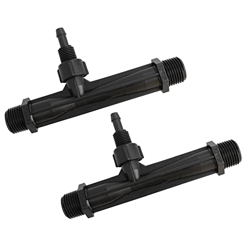 YXQ 1/2Inch Irrigation Venturi,Fertilizer Mixer Injectors Tube Agriculture Tool Plastic Black for Outdoor Garden Farm Lawn 2Pcs