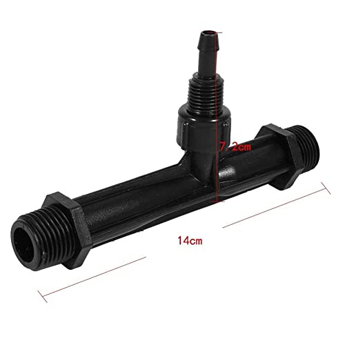 YXQ 1/2Inch Irrigation Venturi,Fertilizer Mixer Injectors Tube Agriculture Tool Plastic Black for Outdoor Garden Farm Lawn 2Pcs