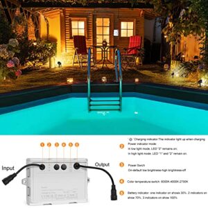 CLY LED Solar Spotlights, Solar Landscape Lights Low Voltage 3 in 1, IP66 Waterproof, Solar Spot Lights Outdoor Auto ON/Off 36FT Cord for Garden Lawn Patio Yard Wall Lights, 2700K 4000K 6500K