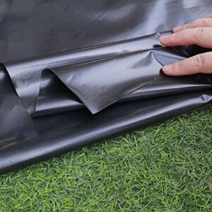 CiCixixi Pond Liner 10x 13.1ft LDPE Pond Skins for Fish Ponds Stream Fountain Water Garden, Black Waterfall Backyard Koi Pond Liner, Easy Cutting Underlayment Pond Liners (10x13.1FT)