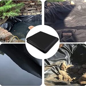 CiCixixi Pond Liner 10x 13.1ft LDPE Pond Skins for Fish Ponds Stream Fountain Water Garden, Black Waterfall Backyard Koi Pond Liner, Easy Cutting Underlayment Pond Liners (10x13.1FT)