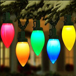 mxtclm c9 christmas lights, 50 led strawberry string lights, 35ft multicolor c9 lights, fairy lights for outdoor, indoor, garden, yard, home, party, christmas tree decorations (multicolor)