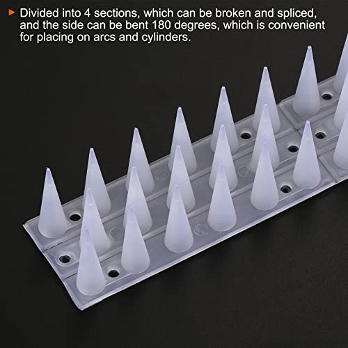 MECCANIXITY Bird Spikes 18 Inch Plastic Deterrent Spikes for Anti Cat Pigeon for Outdoor Keep Bird Away (Clear, Pack of 12)