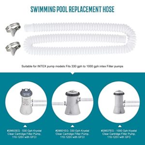 Pool Hose,1.25Inches Diameter Replacement Hose(2Pcs 59"length),Pool Filter Replacement Hose Compatible with filter Pump 330 GPH, 530 GPH, and 1000 GPH.(Upgraded)