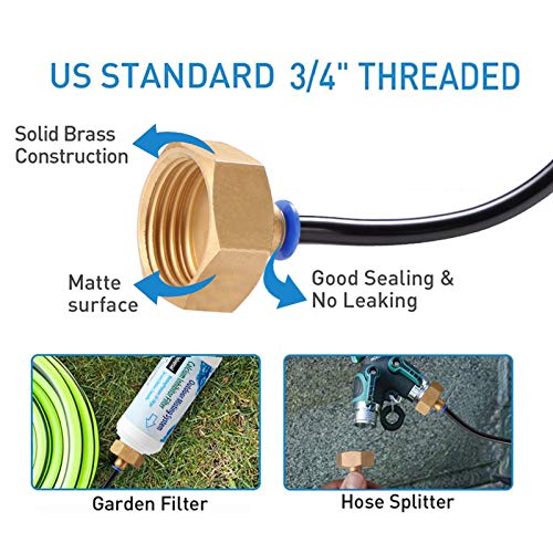 H&G lifestyles Misters for Patio Misting System 26.2FT (8M) Misting Line 8 Brass Mist Nozzles Brass Adapter DIY for Patio Garden Umbrellas Greenhouse Trampoline