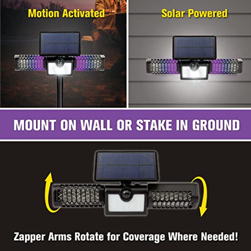 Monster Solar Bug Zapper 2in1 Solar Flood Light Solar Bug Zapper Electric Mosquito Zappers 1200V High Powered Pest Control Mosquito Zapper