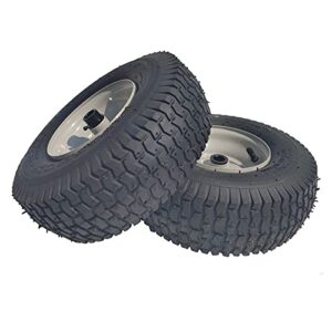 2 pack 13×5.00-6 lawn tractor pneumatic wheel,wheelbarrow tire turf tread,3.13″ hub length with steel rim,flange id 0.76”