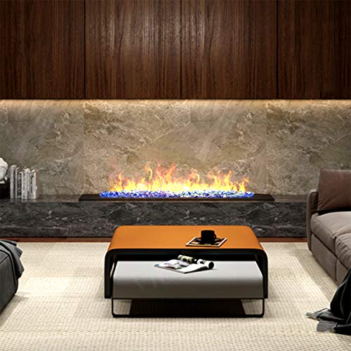 Skyflame High Luster 10-Pound Regular Fire Glass for Fire Pit Fireplace Garden Landscaping Cobalt Blue 1/4" Size