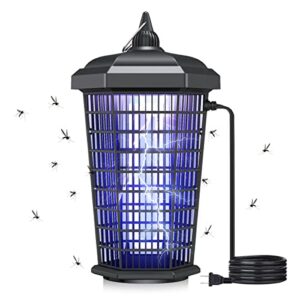 bug zapper outdoor 30w 4200v electric mosquito zapper insect killer waterproof fly traps for garden, backyard, patio,1 acre coverage, plug in, large size, black