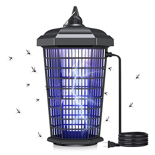 Bug Zapper Outdoor 30W 4200V Electric Mosquito Zapper Insect Killer Waterproof Fly Traps for Garden, Backyard, Patio,1 Acre Coverage, Plug in, Large Size, Black