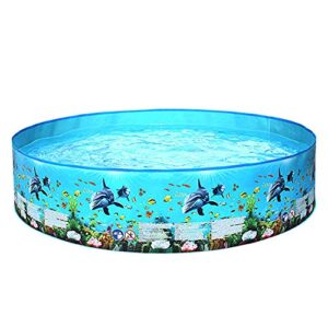 zhkgang home family pool children’s garden water swimming pool without tube plastic ocean round outdoor pool,blue-18338cm