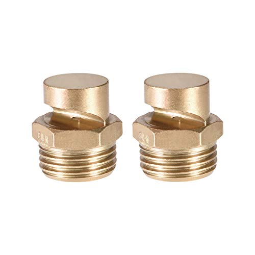 uxcell Floodjet Tip - 1/2BSPT Brass 170 Degree Wide Angle Flat Fan Nozzle - 2 Pcs