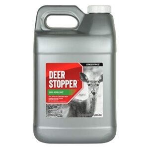 messina wildlife deer stopper- safe & effective, food grade ingredients; deer elk, and moose; easy to use, 2.5 gallon liquid concentrate