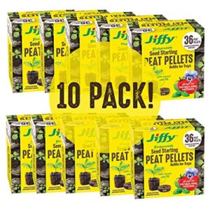 Jiffy 36mmPlant-Based Expanding Peat Pellet Refills (36 Count), 10-Pack