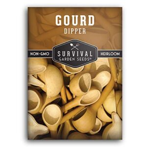 survival garden seeds – dipper gourd seed for planting – packet with instructions to plant and grow birdhouse gourds in your home vegetable garden – non-gmo heirloom variety