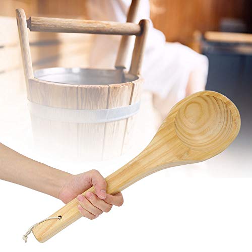 Handmade Spoon, Comfortable Sauna Single Wooden Spoon, for Home Garden Hotel