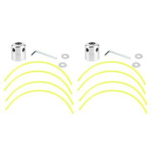 yasashi universal alloy line trimmer head, 2pcs/set garden lawn mover aluminum alloy trimmer head with lines set replacement parts