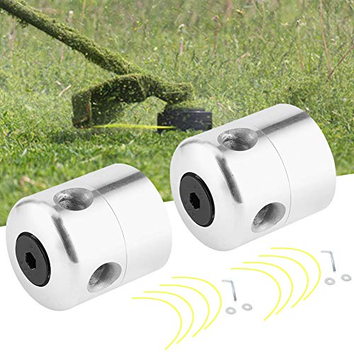 Yasashi Universal Alloy Line Trimmer Head, 2Pcs/Set Garden Lawn Mover Aluminum Alloy Trimmer Head with Lines Set Replacement Parts