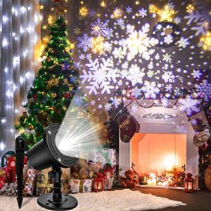 christmas projector lights outdoor – waterproof led snowflake projector lights for xmas holiday home party garden decorations