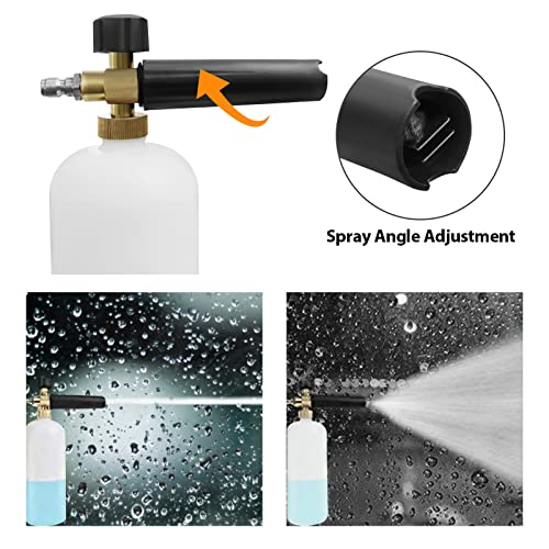 Ikaufen Pressure Washer Gun with Foam Cannon, Car Washer Gun Kit, High Pressure Soap Foam Lance with 5 Pressure Washer Nozzle Tips, 3600 PSI