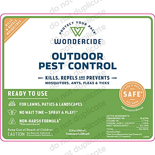 Wondercide - Mosquito Yard Spray Refill Starter Kit - Powered by Natural Essential Oils – Insect Killer and Repellent - Lawn Treatment for Pest Control - 32 oz Ready to Use and 16 oz Concentrate
