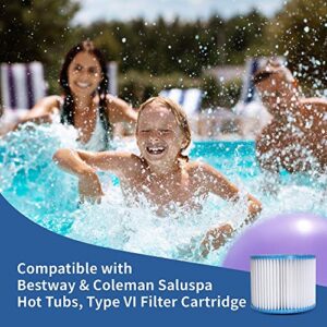 Volca Spares Hot Tub Filter Cartridge Size VI for Bestway, Lay-Z-Spa, Coleman SaluSpa 90352E 58323, 6 Pack