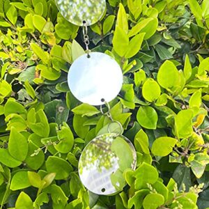 YARDWE 2Sets Bird Scare Hanging Discs Set Reflective Double- Sided Bird Reflector Woodpecker Bird Scare Devices for Patio Garden Woodpecker and Pigeon