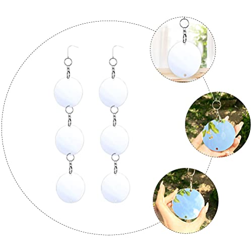 YARDWE 2Sets Bird Scare Hanging Discs Set Reflective Double- Sided Bird Reflector Woodpecker Bird Scare Devices for Patio Garden Woodpecker and Pigeon