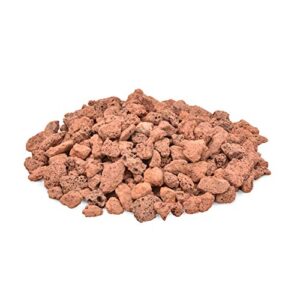 skyflame 5lb red natural lava rock granules for gas fire pit | fireplace | gas log set | bbq grills | garden landscaping decoration, size from 3/8″ to 3/4″, 5-lb/bag