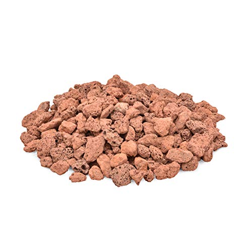 Skyflame 5LB Red Natural Lava Rock Granules for Gas Fire Pit | Fireplace | Gas Log Set | BBQ Grills | Garden Landscaping Decoration, Size from 3/8" to 3/4", 5-lb/Bag