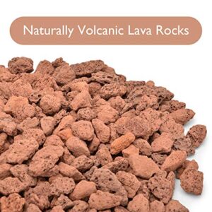 Skyflame 5LB Red Natural Lava Rock Granules for Gas Fire Pit | Fireplace | Gas Log Set | BBQ Grills | Garden Landscaping Decoration, Size from 3/8" to 3/4", 5-lb/Bag