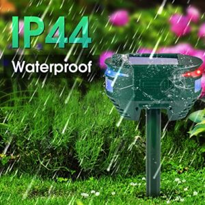 Ultrasonic Animal Repeller Outdoor Waterproof Solar Animal Deterrent with Motion Sensor and Flashing Lights, Yard Farm Garden Repellent for Cat Squirrel Dog Rabbit Raccoon Skunk Fox Deer and More