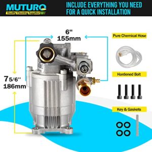 MUTURQ 3/4" Shaft Horizontal Pressure Washer Pump , 2600-3000 PSI, 2.5 GPM, OEM Replacement Pump for Honda GC160,309515003,308418007,020241 and More