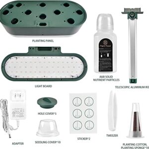 Hydroponics Growing System, 10 Pods Indoor Gardening System with 24W Full Spectrum Grow Light, Automatic Timer Pump,Height Adjustable(7''-15''),4.2L Water Tank Indoor Growing System for Patio Kitchen