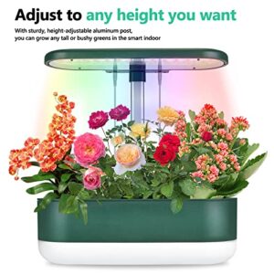 Hydroponics Growing System, 10 Pods Indoor Gardening System with 24W Full Spectrum Grow Light, Automatic Timer Pump,Height Adjustable(7''-15''),4.2L Water Tank Indoor Growing System for Patio Kitchen