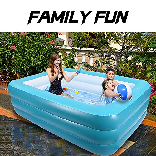 Inflatable Pools, Kiddie Pools, Inflatable Family Swim Play Center Pool with Soft Floor, 82" & 59" inches Durable Swimming Pool, Summer Water Fun for Garden or Backyard or Indoor (82Green&59Blue)