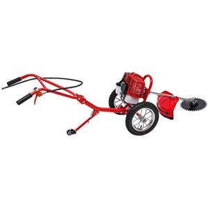 lidhujnk 1.8kw 49cc air-cooled two-stroke gasoline lawn mower hand-pull cutter trimmer, hedge trimmer, grass trimmer, and brush cutter for yard, garden